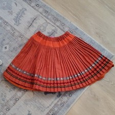 Oilily Girls Orange Pleated Designer Skirt Sz11-12y/152