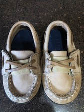 Sperry Top-Sider Boat Shoe Baby Boy's Khaki Hook Loop Closure Size 3M