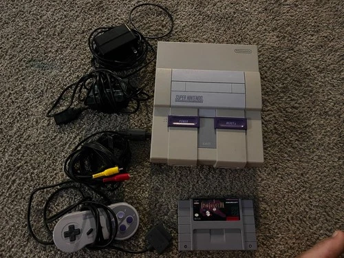 Nintendo SNES Gray Console Bundle Original, Tested