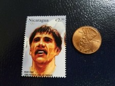 Rudi Fink Boxer Boxing Olympics Nicaragua Perforated Stamp