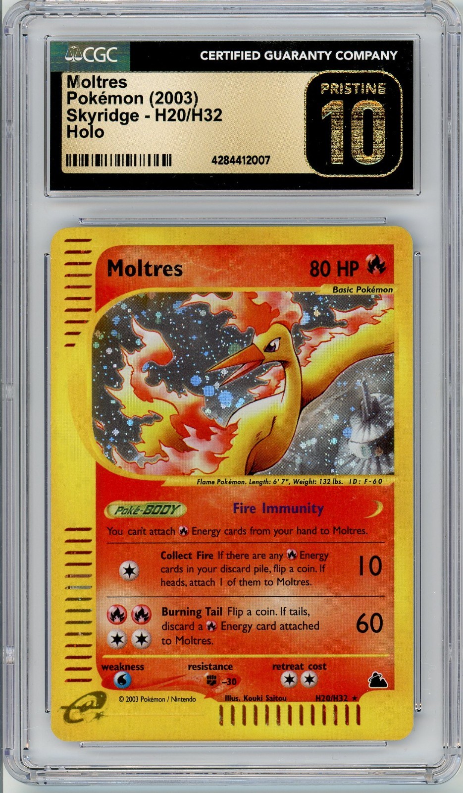 Pokemon Moltres #H20 Skyridge Holo CGC Pristine 10