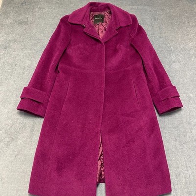 Talbots Boucle Coat Womens Pink Wool Notch Lapel Quilted