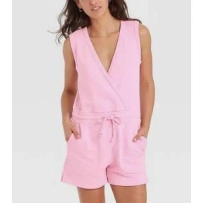 Universal Thread Women's Overlapping V-Neck Sleeveless Romper Pink M, $25 NWT