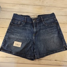 Levis Womens Denim Shorts Dark Wash Double Button Stretch Size 12 S0389