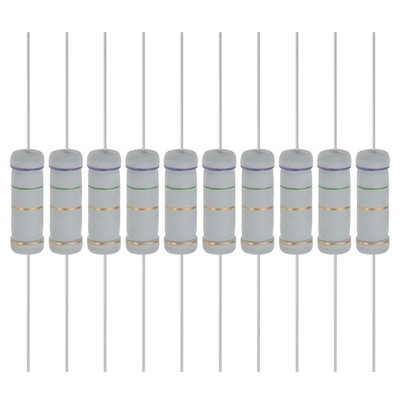 10 Pcs 7.5 Ohm 5W Metal Oxide Film Resistor, 5% Tolerance