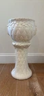 Mccoy jardiniere and pedestal planter basketweave / leaves & berries diamond