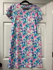 Lulu B XL Ruffled Short Sleeve Floral Dress Upf50