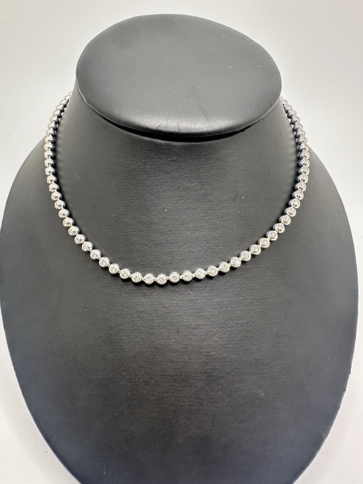 Cartier C de Cartier Essential Lines 18K White Gold Diamond Necklace RARE