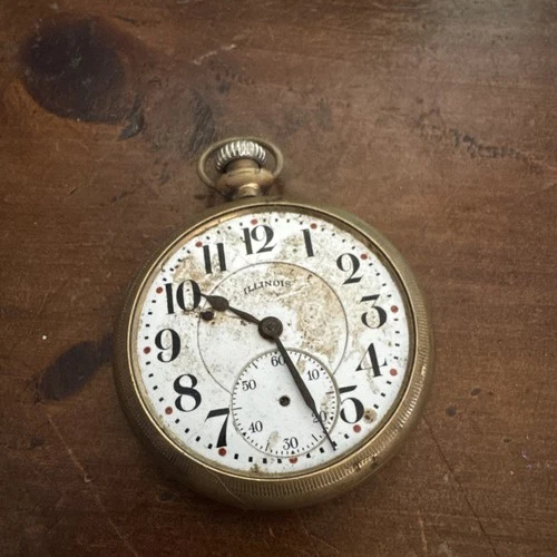Antique Vintage Illinois’s Pocket Watch Broken As Is For Parts From Estate
