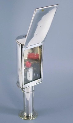 ANTIKE SILBERPLATTE FELDZUG REISEKUTSCHE KERZENLAMPE LATERNE um 1880