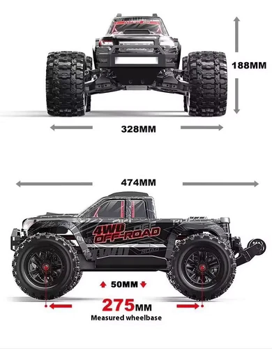 MJX 10208 V2 1/10 HYPER GO 4WD Brushless RC Monster Truck 3S/4S ESC (Black) -AU