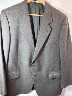 Louis Feraud Suit Jacket Mens Grey  100% Wool VTG