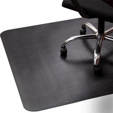 Office Rolling Chair Mat For Hardwood And Tile Floor Black Anti-slip Non-c...