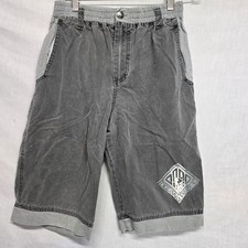 vtg Op Shorts Shlomo Beach Gray Youth Size Boys XL Cotton Ocean Pacific
