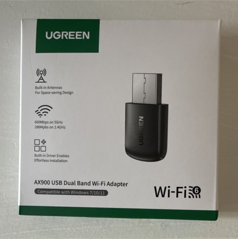 UGREEN AX900 USB Dual Band Wi‑Fi 6 Adapter USB 2.0 900 Mbps Built-in Driver