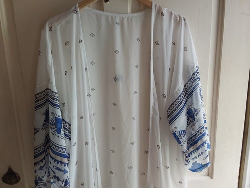 Boho Sheer Gauzy Swimsuit Night/Day Coverup Open Flow 60s 70s Vintage Southwest - Imagen 2 de 7