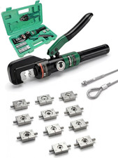 10-Ton Hydraulic Wire Rope Crimping Tool,Hydraulic Swaging Tool, 11 Dies for 3/6