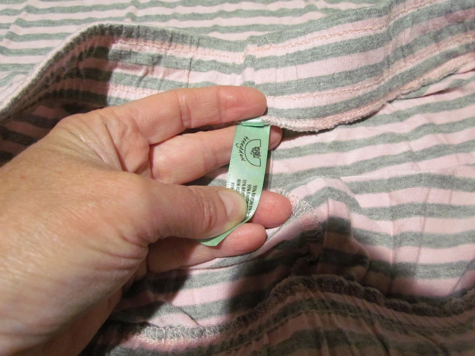 Conjunto de Pijama Honeydew Mujer Pequeño Rayas Patrón 2 Piezas Rosa Gris Foto 4 de 4