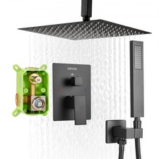 Shower Faucet Set, Rainfall Bathroom Shower System with 10-Inch Square Rain Show