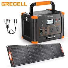 Portable Power Station 2000W Peak Generator Battery / 200W Solar Panel Kit