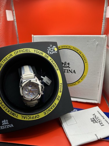 RETRO MEN'S LADIES CHRONOGRAPH QUARTZ WATCH "FESTINA" CHRONO BIKE TOUR DE FRANCE - 第 1/8 張圖片