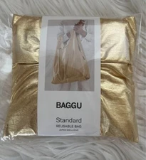 BAGGU STANDARD Metallic GOLD Reusable Shopping Bag 100% Recycled Long-lasting
