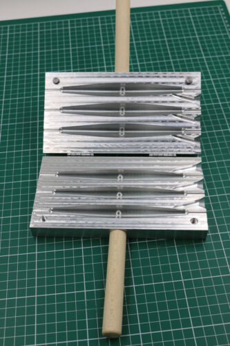 CNC machined aluminum three cavity 8oz Trolling sinker fishing mold - Picture 3 of 4