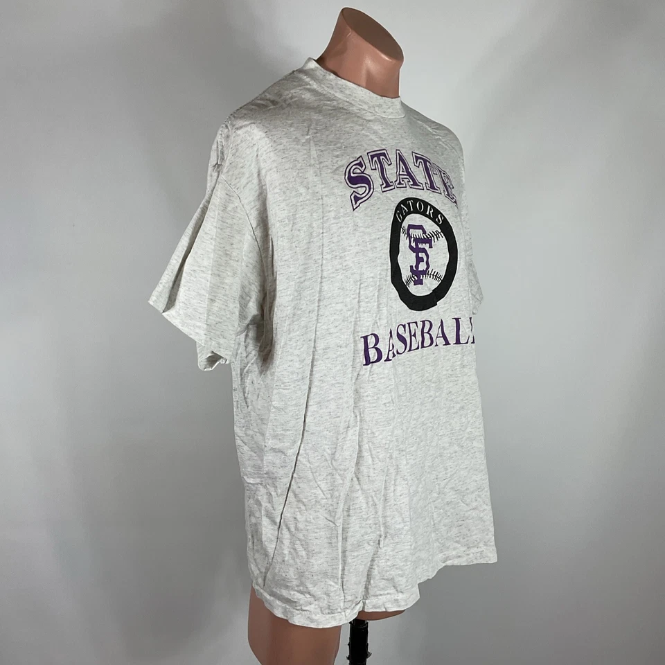 Camiseta De Colección Años 90 San Francisco State Gators Béisbol SS NCAA 2XL Gris Brezo EE. UU. Foto 3 de 4