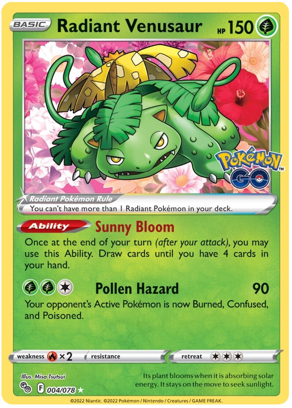 Radiant Venusaur 004/078 Pokémon GO for sale | eBay
