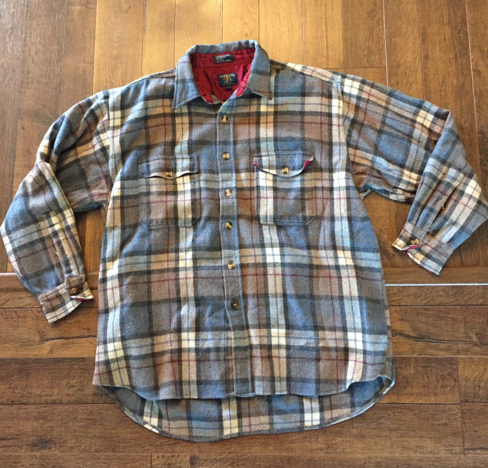 Vintage Salmon River Traders Wool Blend Jacket Shirt Mens eBay