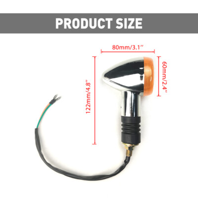 2-Piece Chrome Bullet Turn Signal Lights For 2002 Honda Shadow VLX 600 VT600CD Deluxe