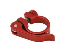 ABSOLUTE ALLOY BICYCLE SEATPOST CLAMP (OUTER DIAMETER 28.6MM) WITH QR IN RED.