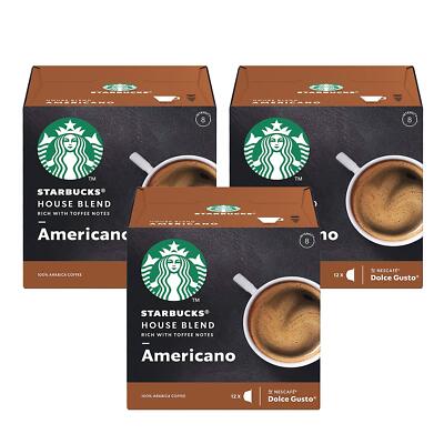 Starbucks NESCAF Dolce Gusto Americano House Blend Coffee Pods 36 Count