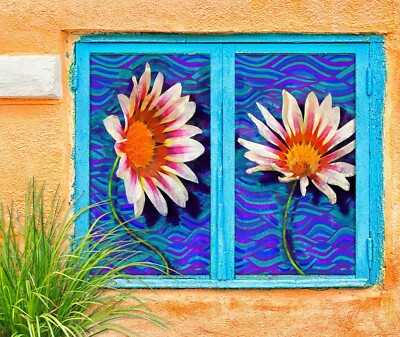 3D Sunflower 083NAO Window Film Print Sticker Cling Stained Glass UV Block Fay
