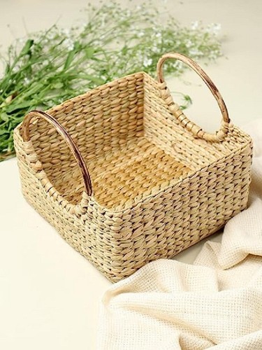 Rectangular Shape Jute Baskets For Fruite & Gifting Beige Color 20 x 20 x 12 Cm