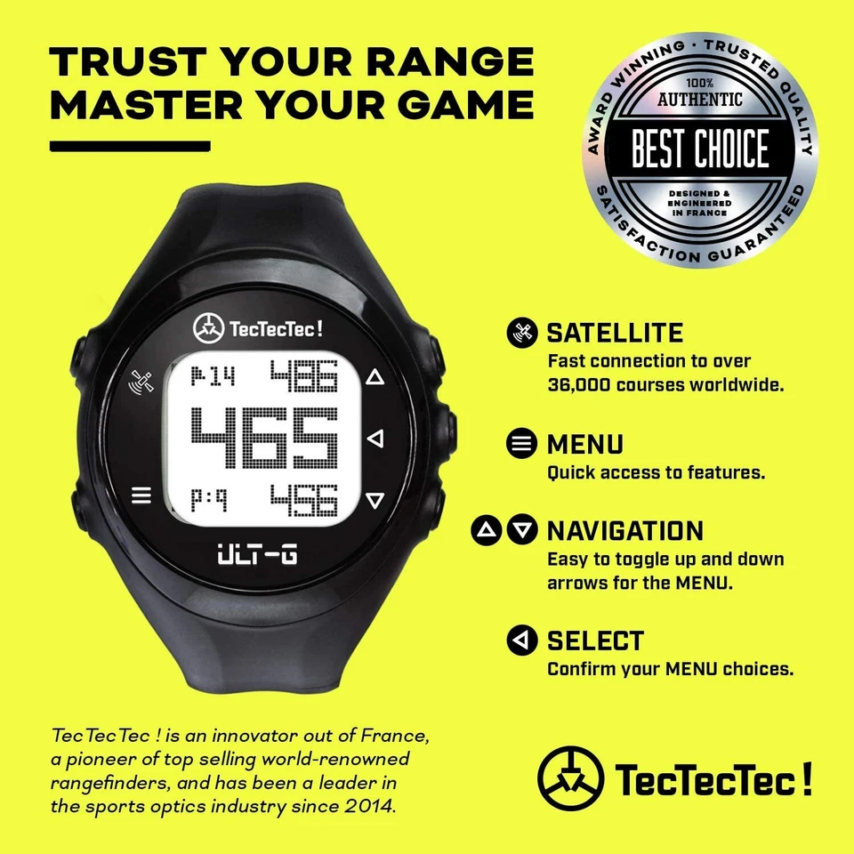 TecTecTec ULT-G Golf GPS Watch - Preloaded Worldwide Courses - Image 2 of 4
