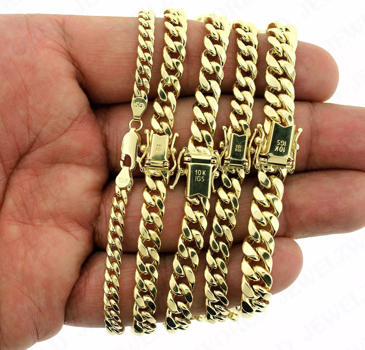 10K Yellow Gold Miami Cuban Link Chain Bracelet