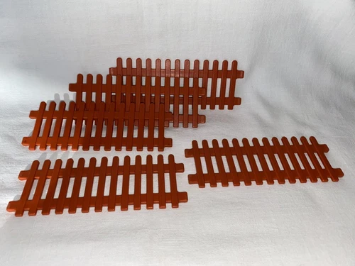 Playmobil Lot Of 5 Vintage Brown Barriers Farm Zoo Animal Enclosure