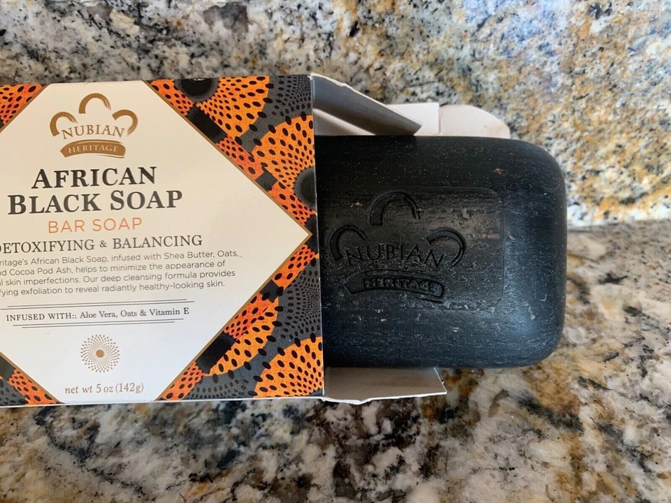 Heritage African Black Soap Bar Soap Shea Butter, Cocoa Detoxifying & Balancing - Image 2 of 4
