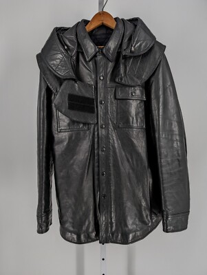 Givenchy FW 2010 Black Leather Hooded Jacket Ricardo Tisci Icon