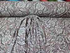 Rayon Challis Fabric By The Yard Dark Mauve Background Gray Floral Flowers Dress