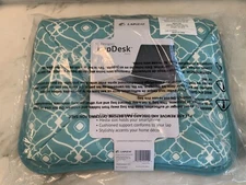 LapGear Designer Lap Desk with Phone Holder and Device Ledge - Teal & White