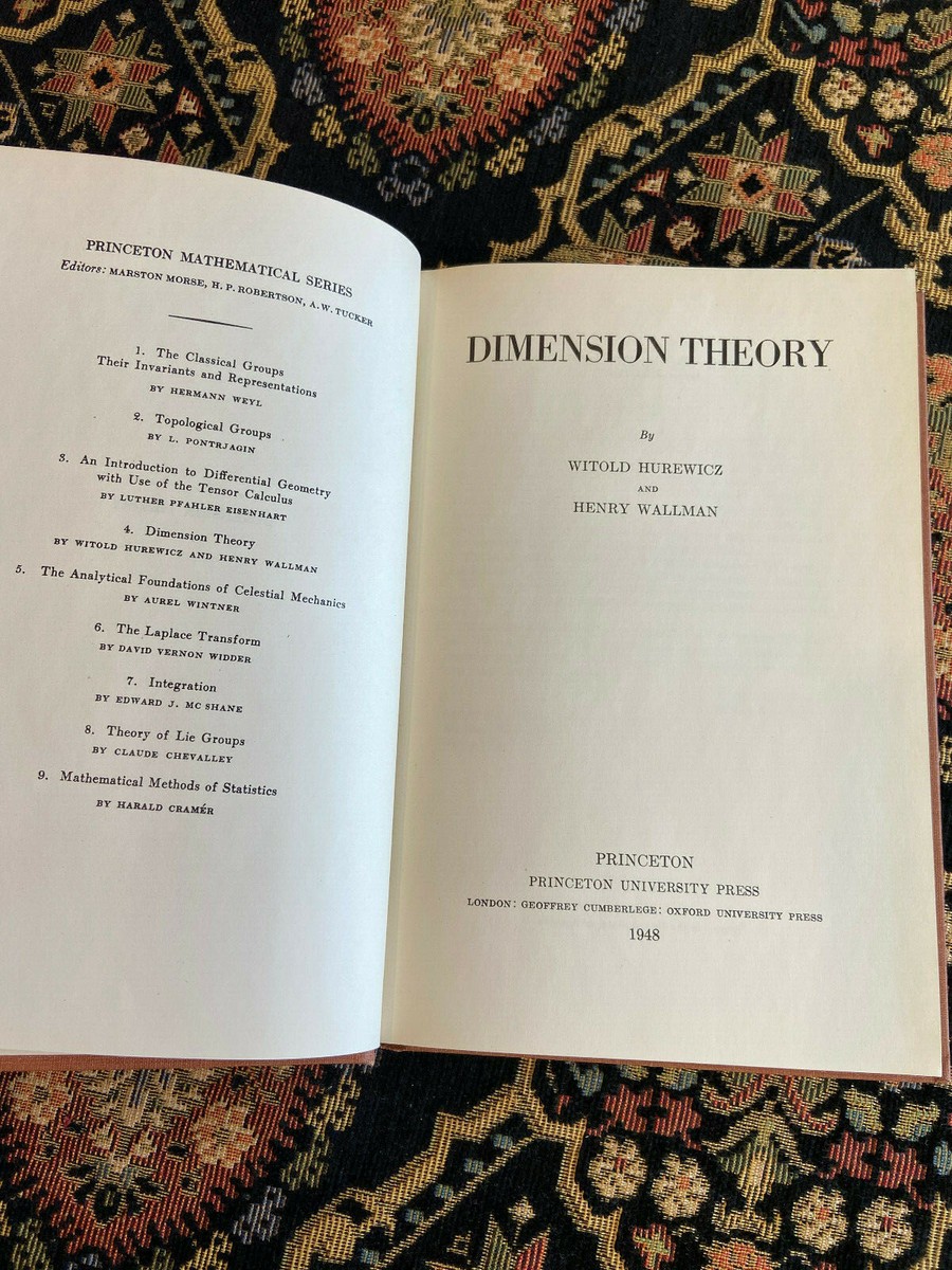 Dimension theory (Princeton mathematical series) [1948] Hurewicz 