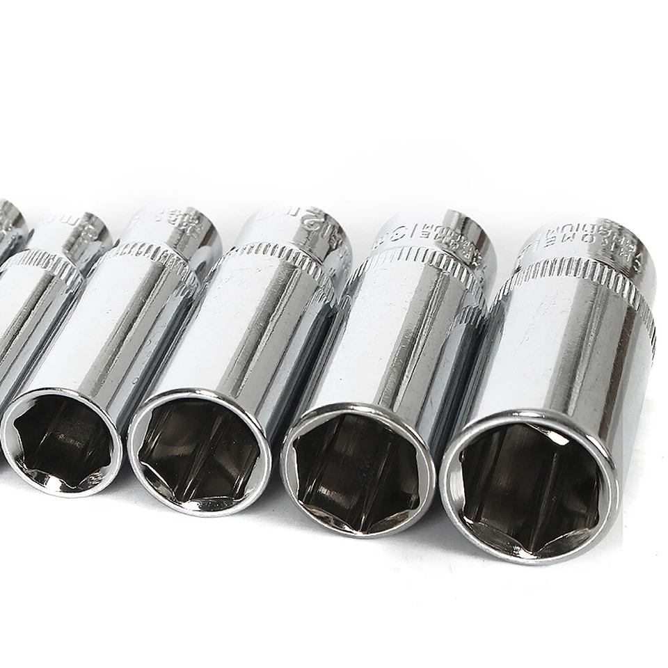 3/8" Socket Drive Shallow & Deep Metric 6mm-24mm 6 Point Polished Sockets Cr-v - Image 4 of 4