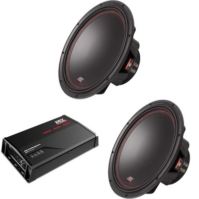 MTX 5512-44 12'' 400W Subwoofer (2), MTX JH10001 1100W Class D Mono Amp
