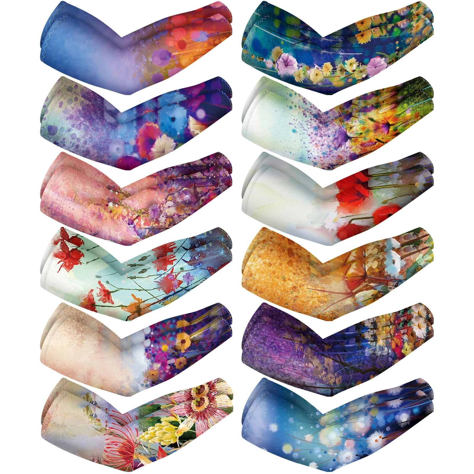 12 Pairs UV Sun Protection Arm Sleeves for Women - Cooling Gardening Sports 21