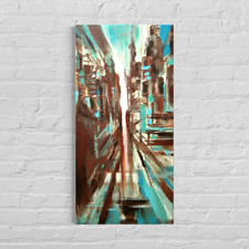 Stadt Bilder Abstrakt Leinwandbild Modern Wanddeko Wandbild 