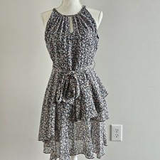 Tahari Dress Petite Size 6P Floral Fit and Flare ASL Blue Pink Multi Color 