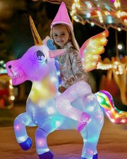 bDDeDD Kids Inflatable Unicorn Costume, Riding Air M,