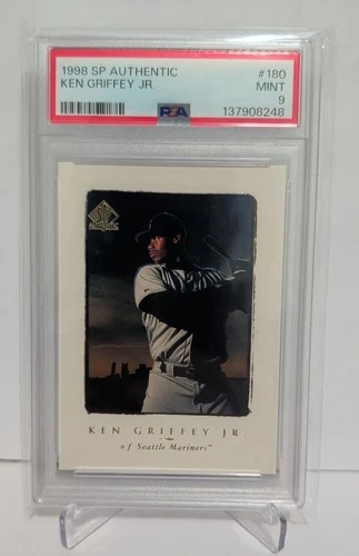 1998 SP Authentic - Ken Griffey Jr. Card #180. Graded PSA 9.